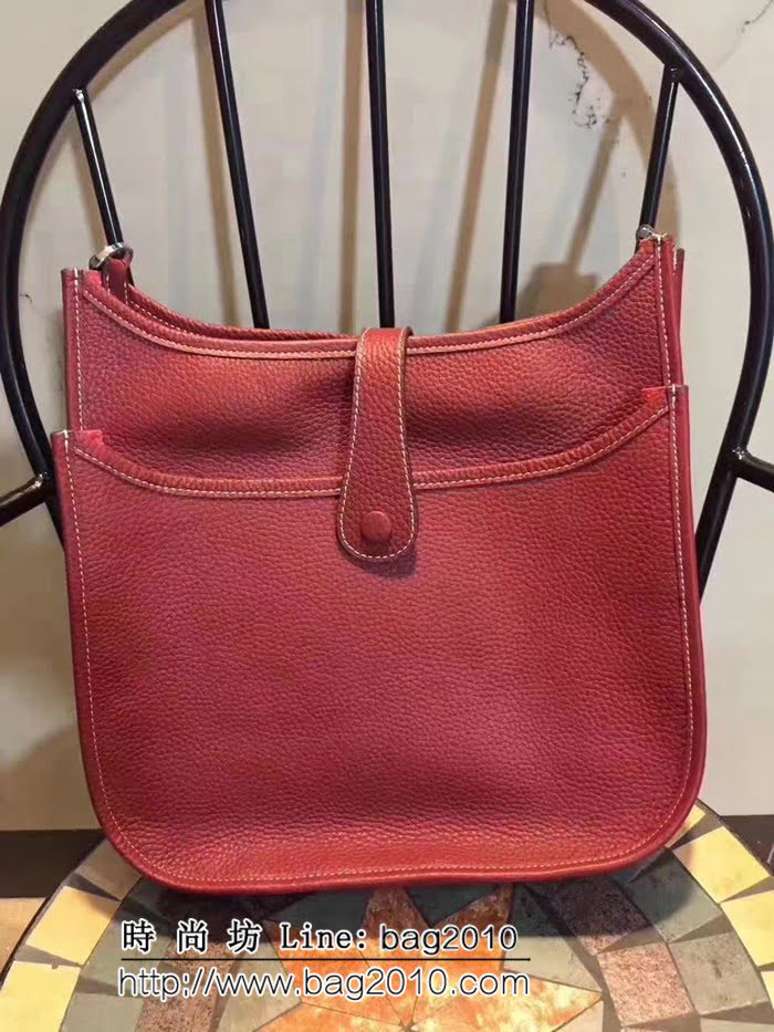 愛馬仕Hermes Evelyn伊芙琳 頭層牛皮單肩斜挎包 男女同款 0AM1378